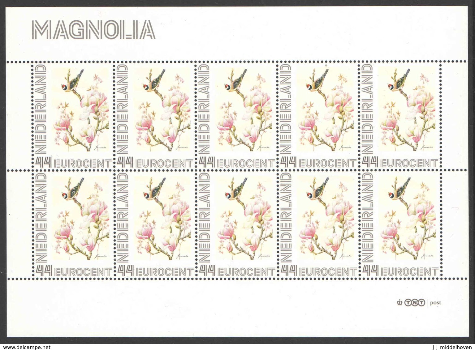 Nederland Postfris/MNH, Janneke Brinkman: Bloemen, Flowers, Fleurs. Magnolia - Persoonlijke Postzegels