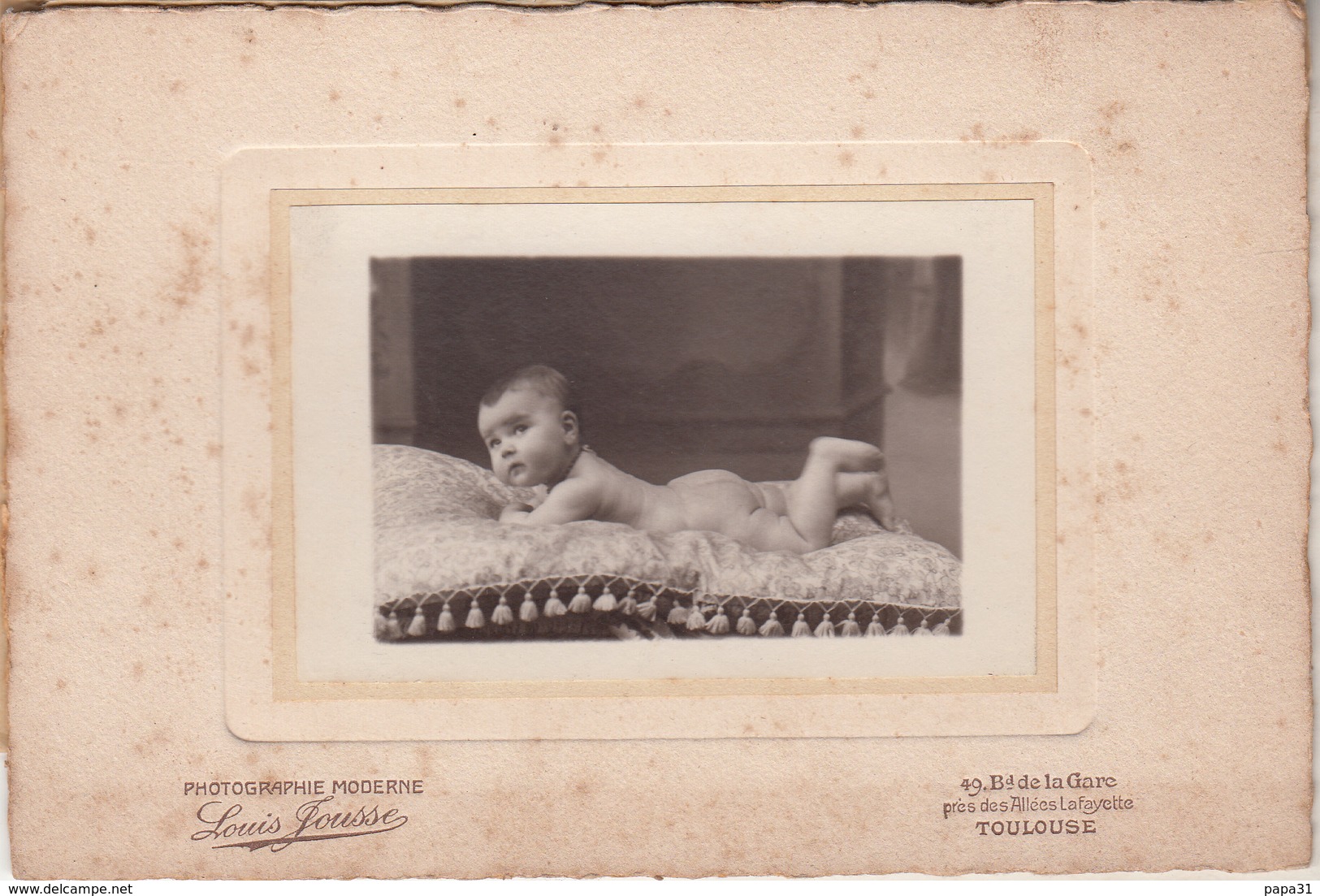 Photo Cartonnée D'un Joli Bébé  Photographie Louis Jousse TOULOUSE - Toulouse