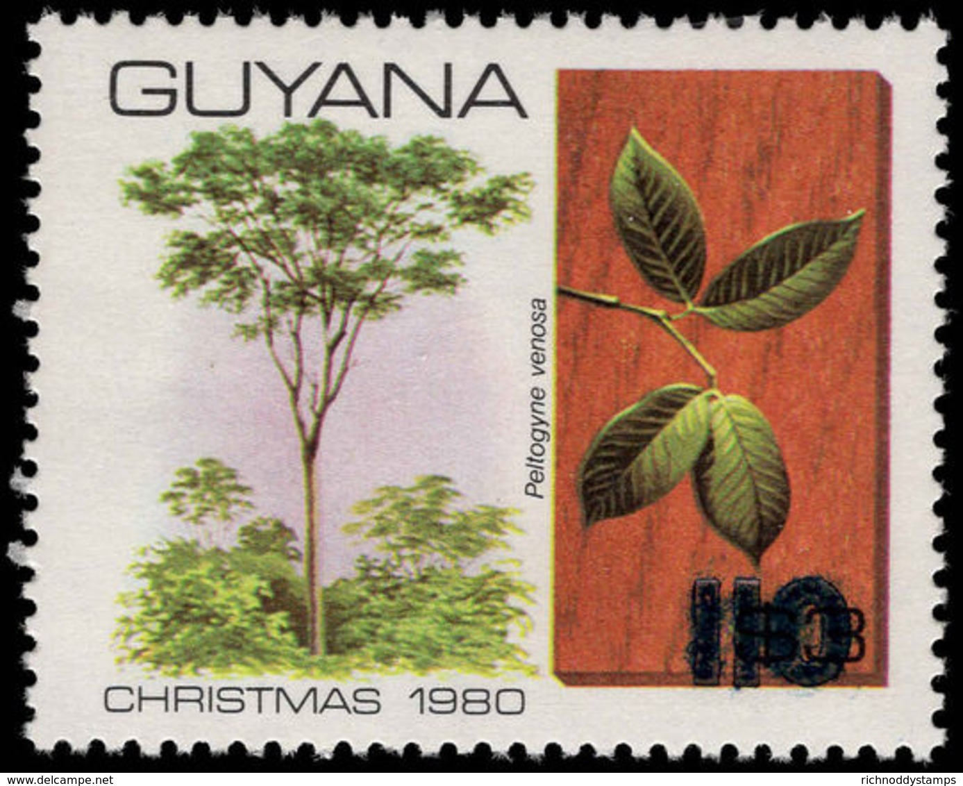 Guyana 1981 (14 Nov) 110c On &#36;3 Peltogyne Venosa Unmounted Mint. - Guyana (1966-...)