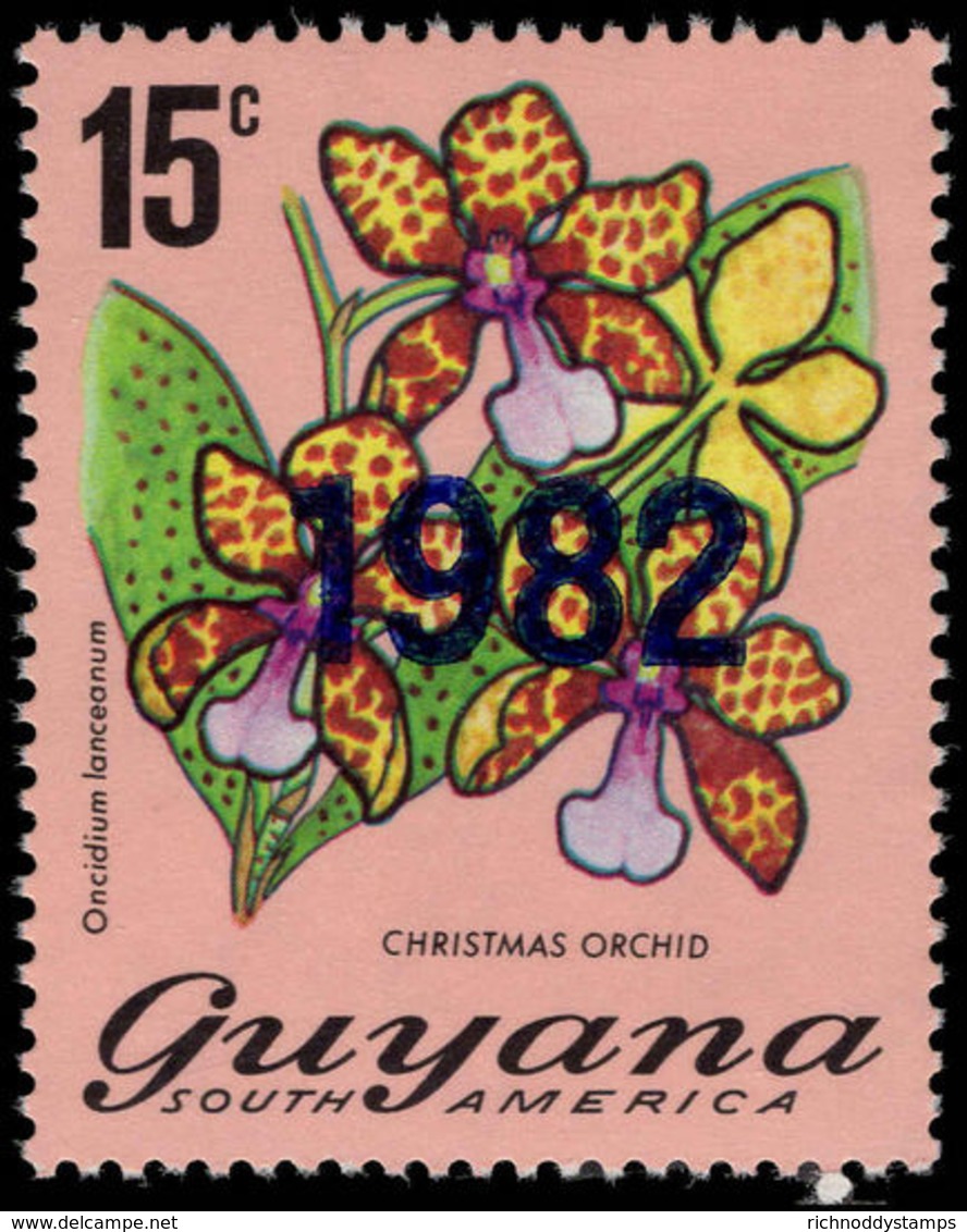 Guyana 1982 15c Christmas Orchid Perf 13 Unmounted Mint. - Guyana (1966-...)