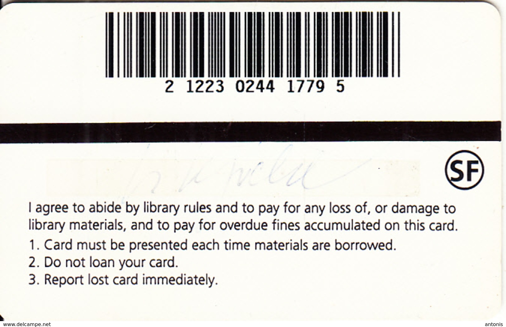 USA - San Francisco Public Library, Magnetic Member Card, Used - Other & Unclassified