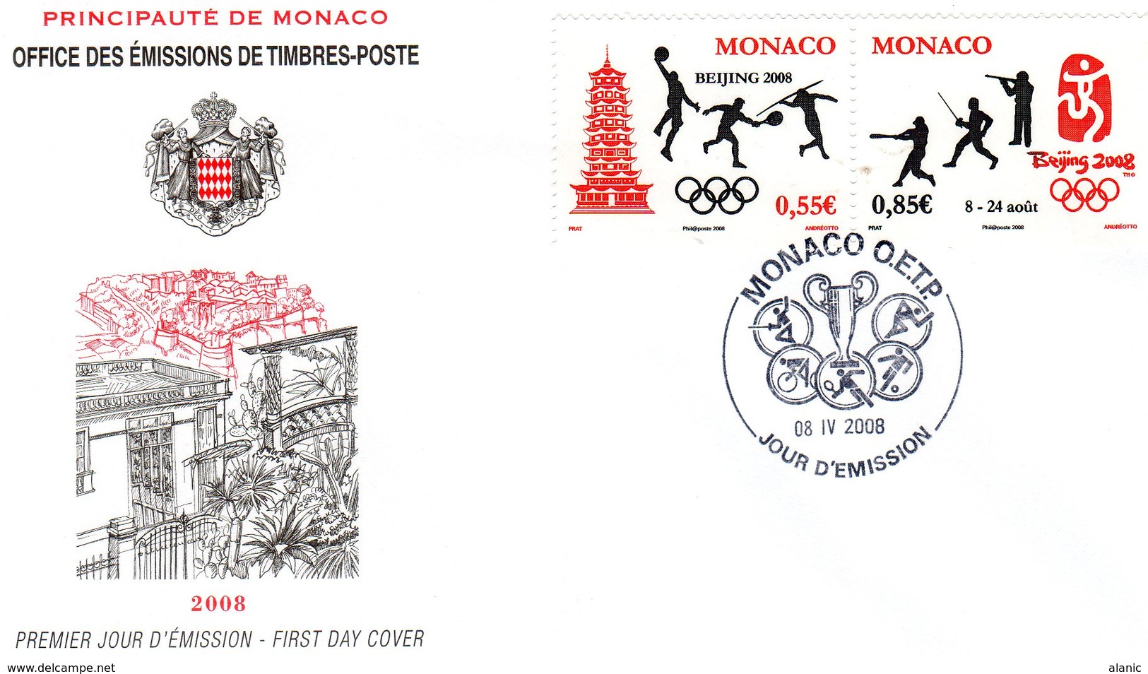 Monaco > FDC N° 2627/28 (08-IV-2008- ) - FDC