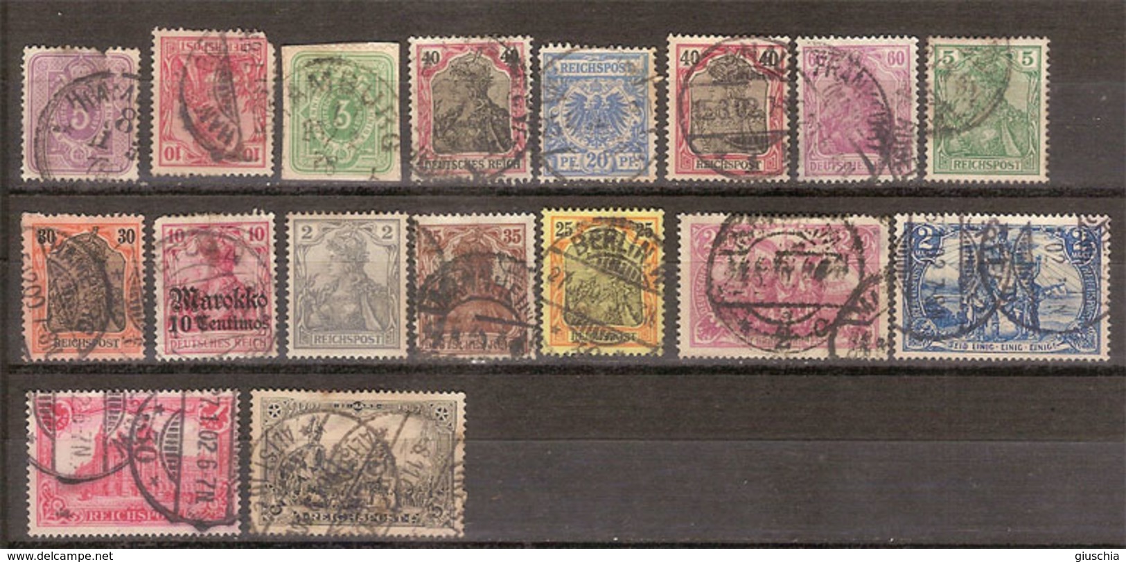 (Fb).Germania.1874-1905.Lotto Di 17 Val Usati (220-18) - Usati