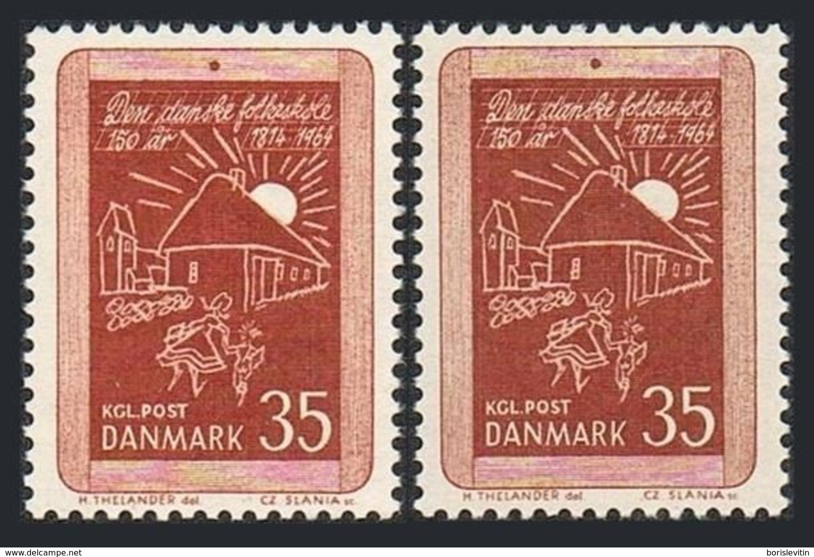 Denmark 411 2 Var,MNH.Mi 420x-420y. Royal Decrees For The Public School System. - Unused Stamps