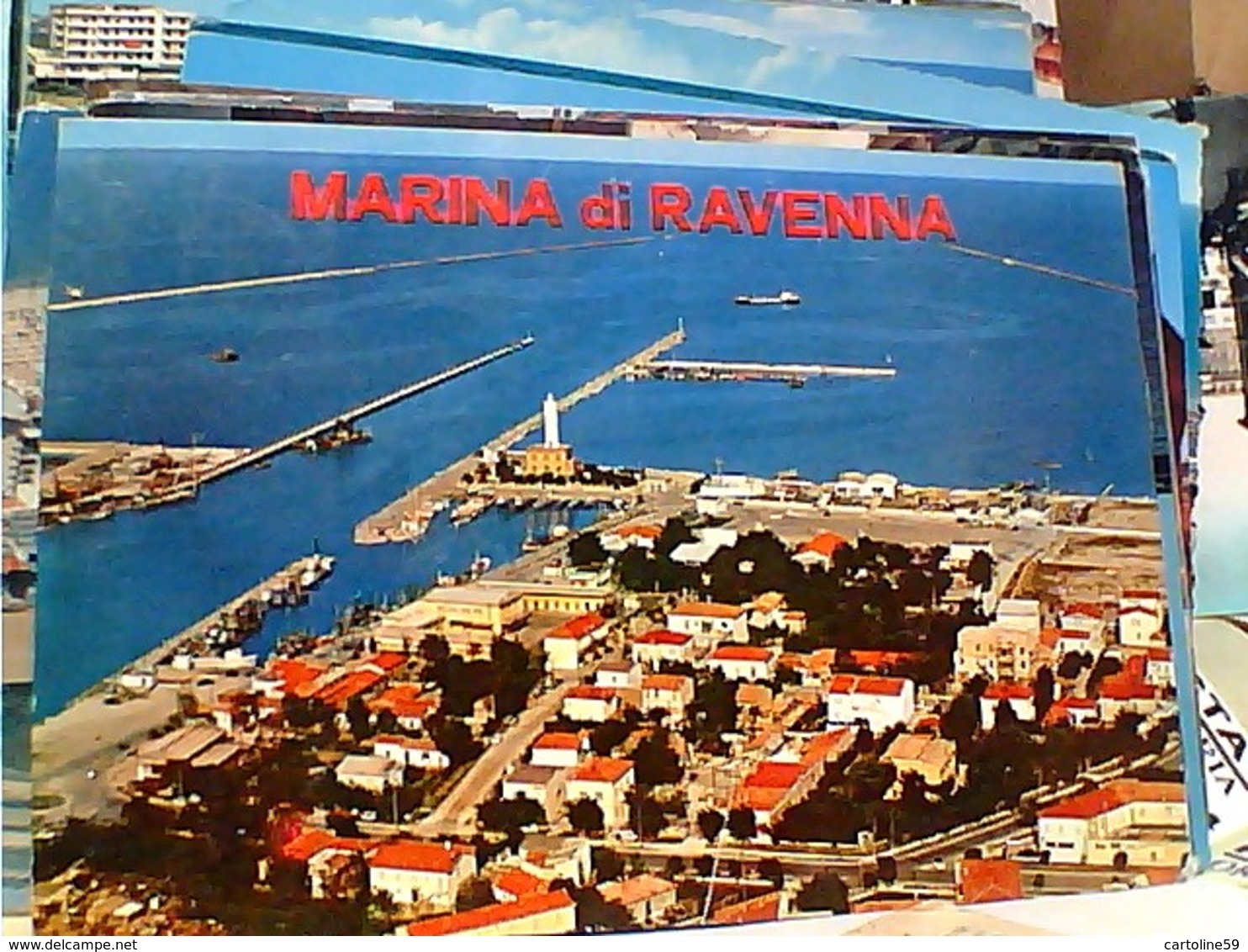 2 CARD  MARINA DI RAVENNA PORTO CANALE  DA AEREO E CON BARCHE  VB1967/72 GW4726 - Ravenna