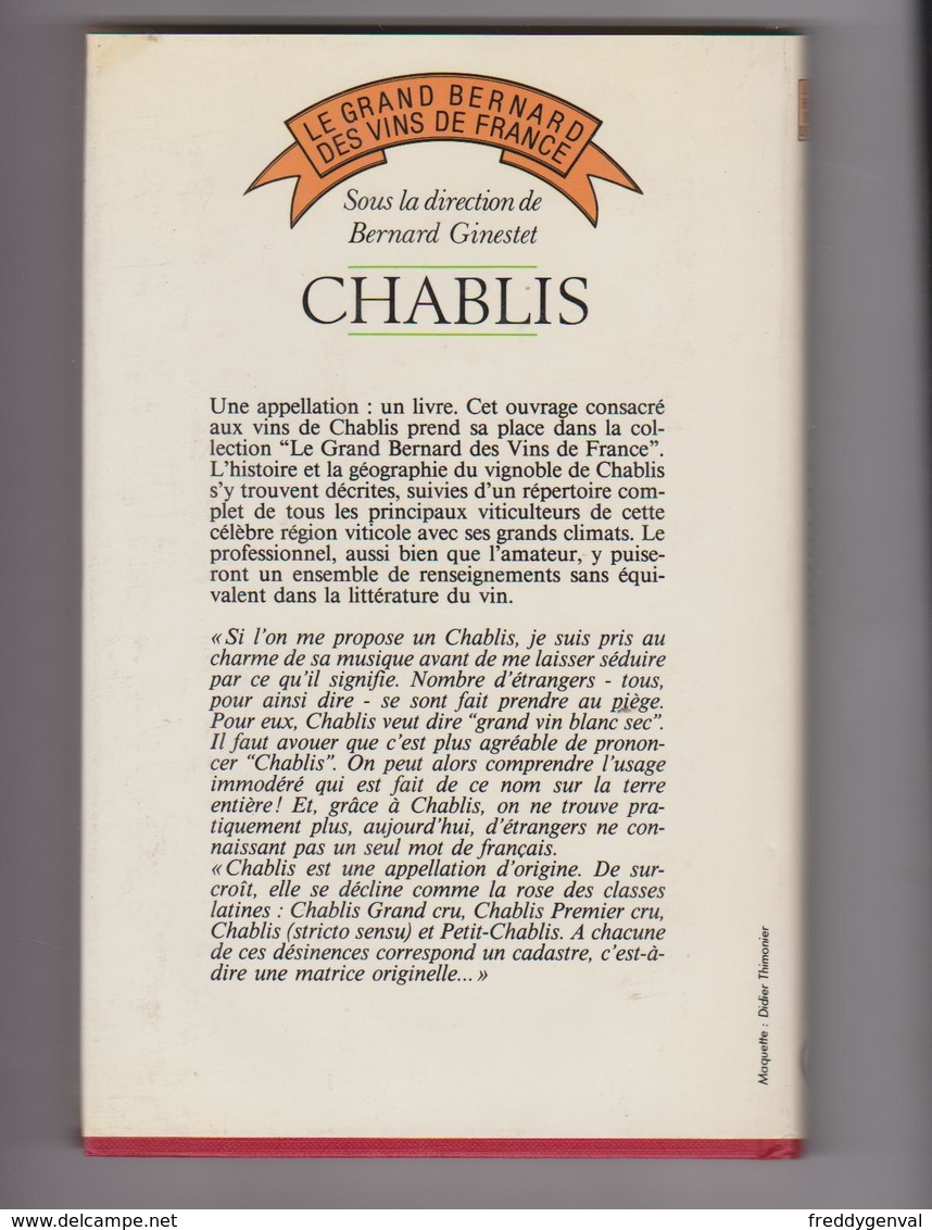 CHABLIS LE GRAND BERNARD DES VINS DE FRANCE - Autres & Non Classés