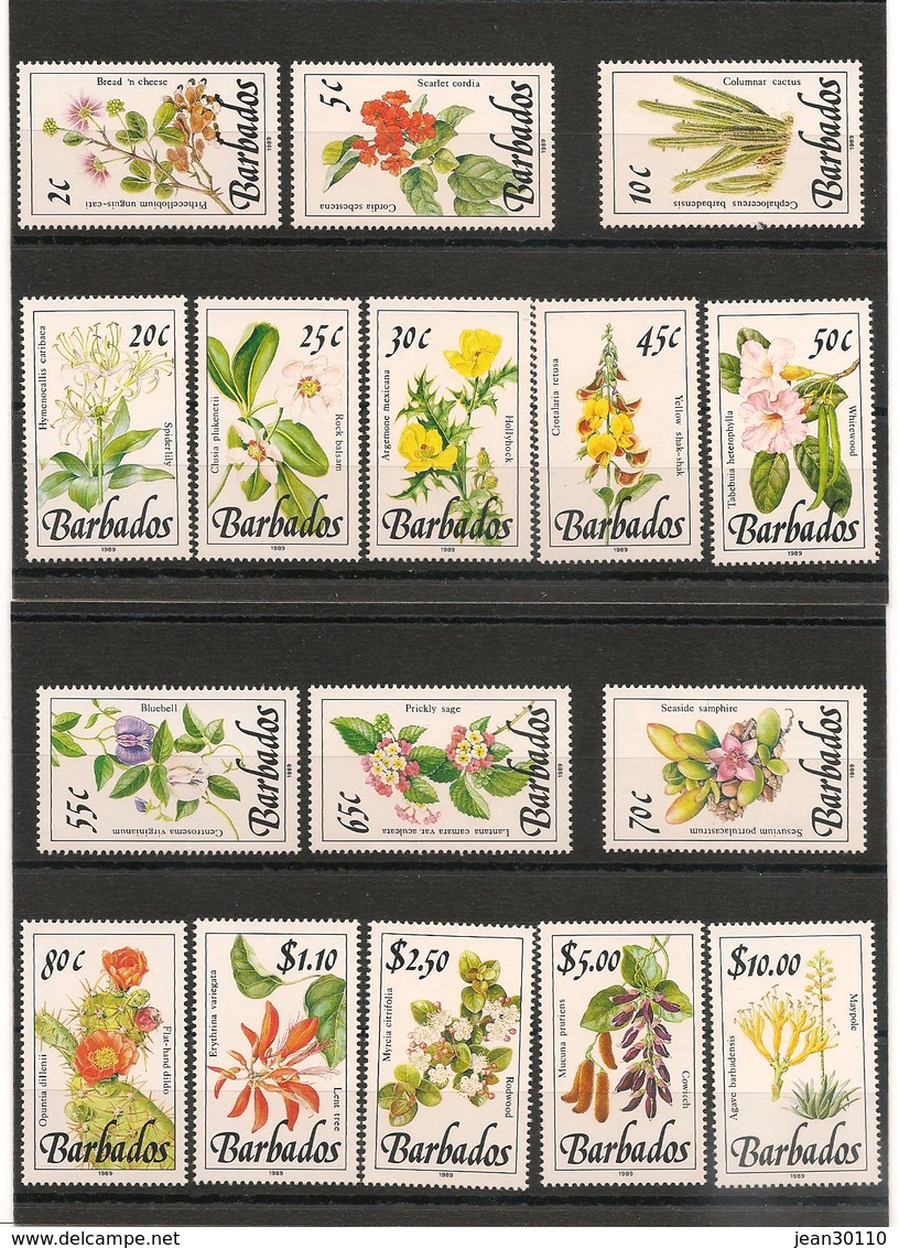 BARBADES : Fleurs/Flowers  Année 1989  N°Y/T: 752/761** Côte : 43,50 € - Barbades (1966-...)