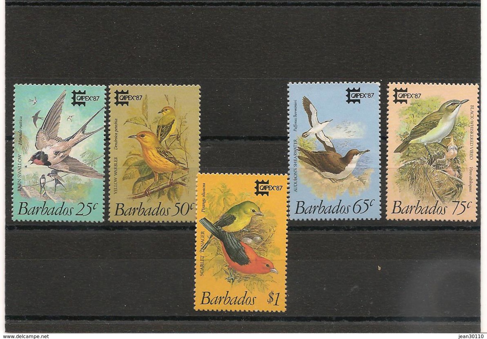 BARBADES : Faune: Oiseaux/Birds  Année 1987  N°Y/T: 685/689** Côte : 15,50 € - Barbades (1966-...)