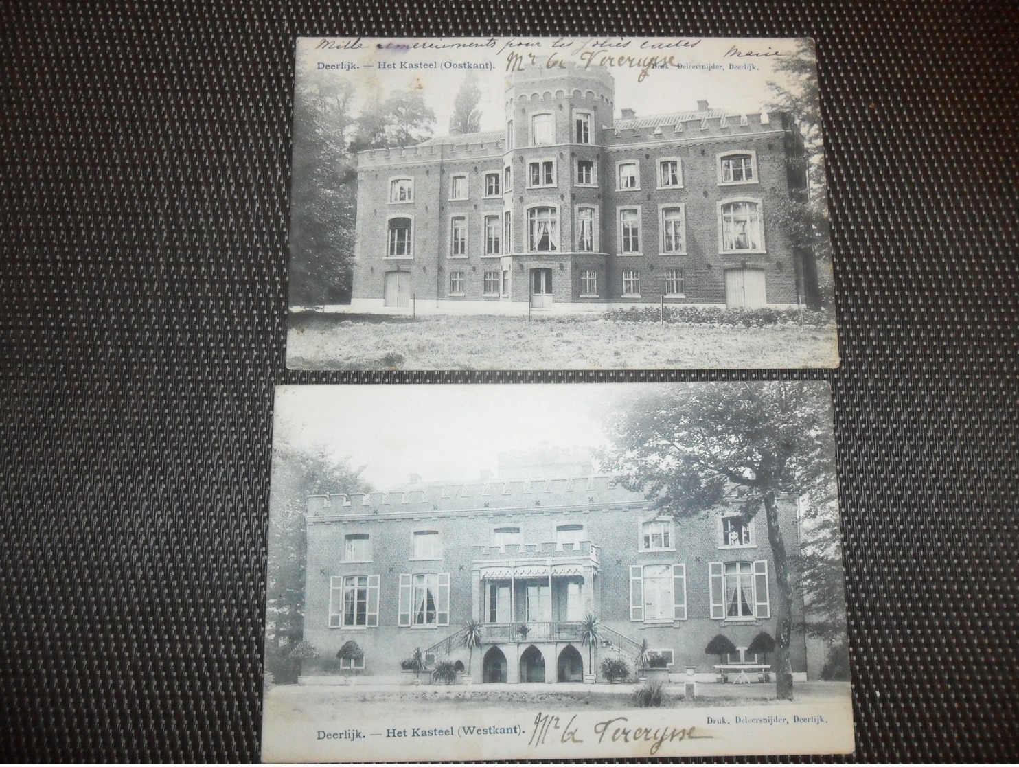 Deerlijk  2 Postkaarten : Het Kasteel ( Westkant + Oostkant ) - Deerlijk