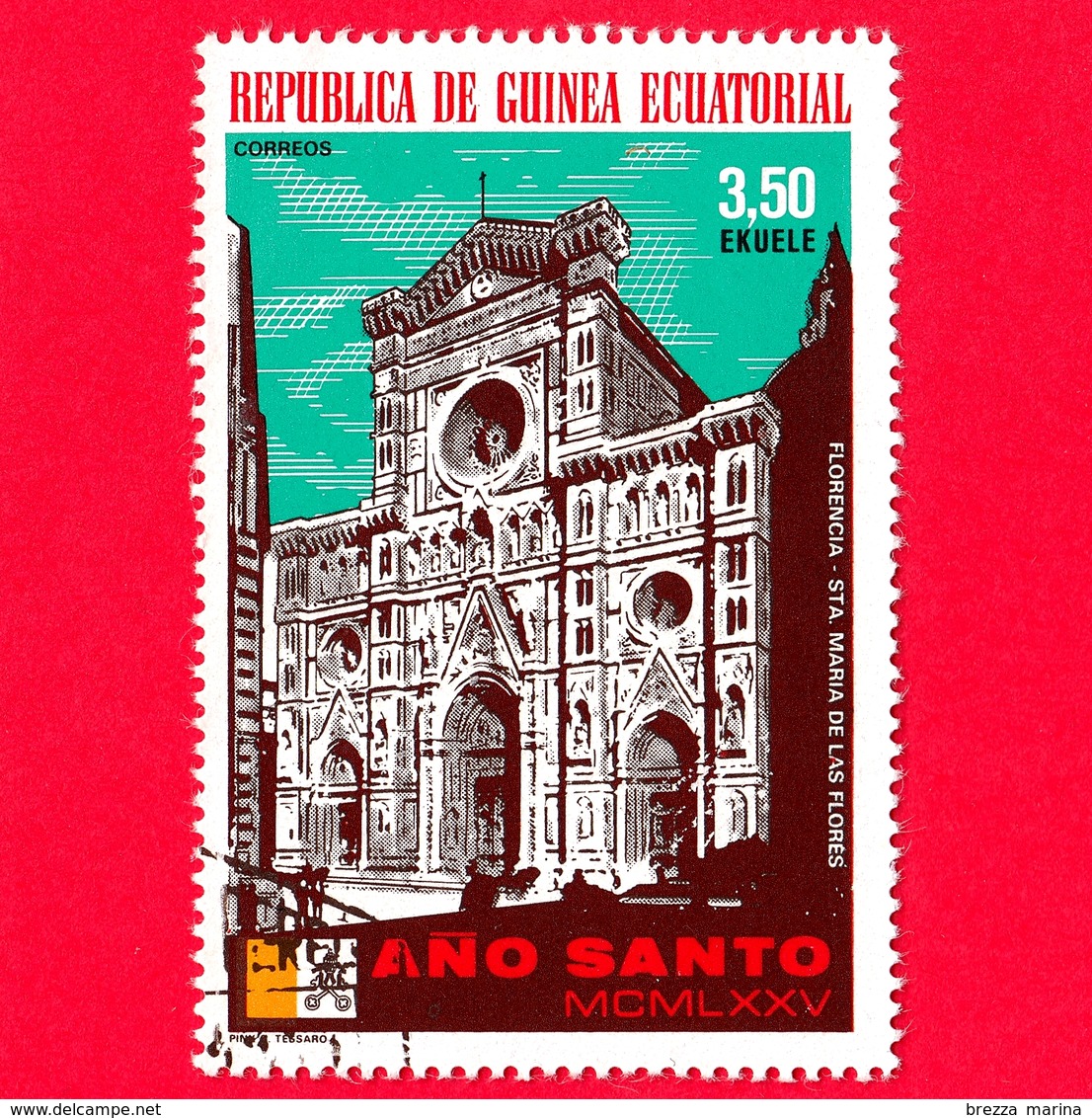 GUINEA EQUATORIALE - 1974 (1975) - Anno Santo 1975, Chiese - Cattedrale Di Santa Maria Del Fiore - 3.50 - Guinea Equatoriale