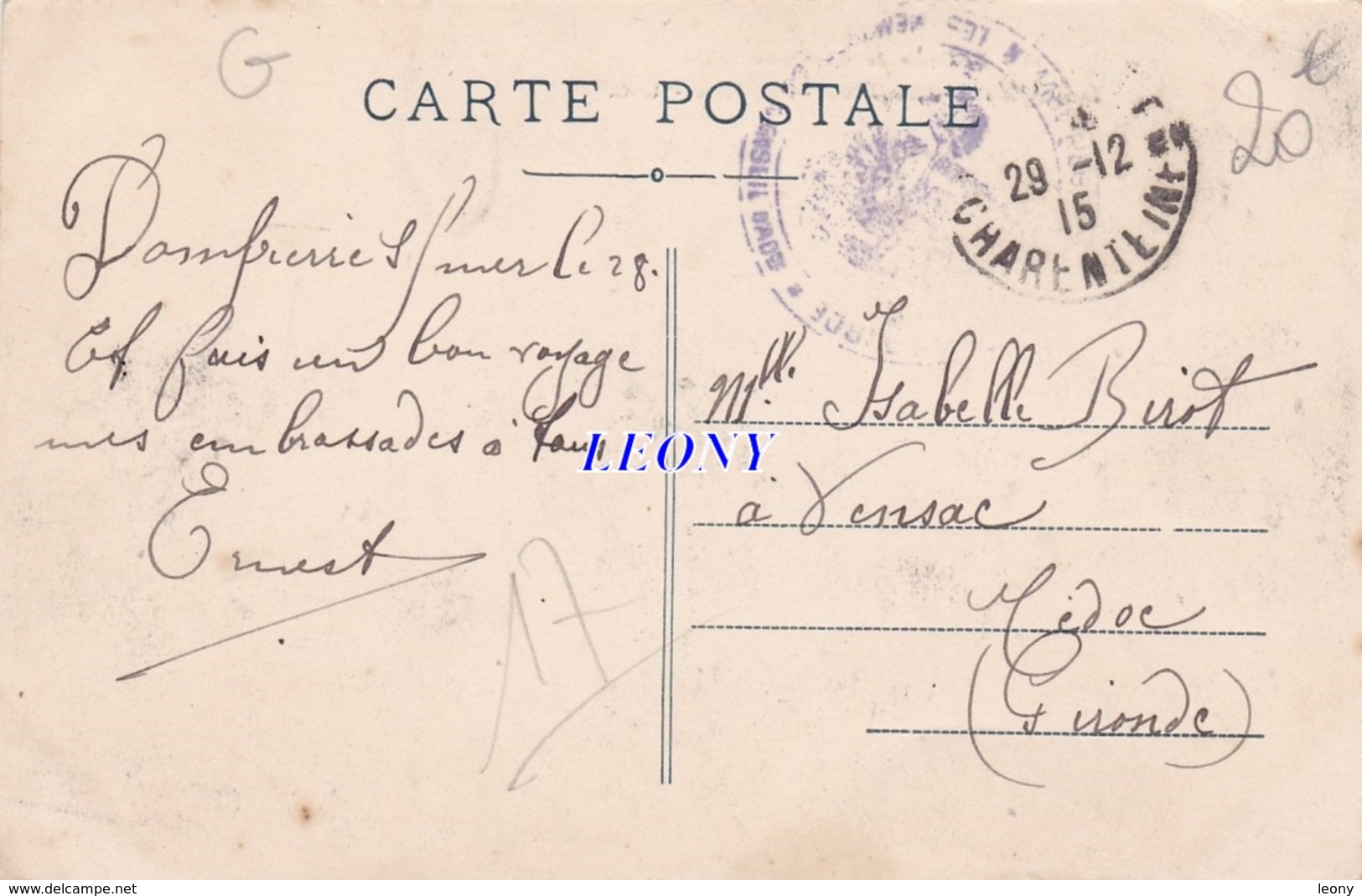 CPA De  DOMPIERRE Sur MER (17) -  La GARE  N° 13 L.C. - CACHET MILITAIRE -1915 P - Autres & Non Classés