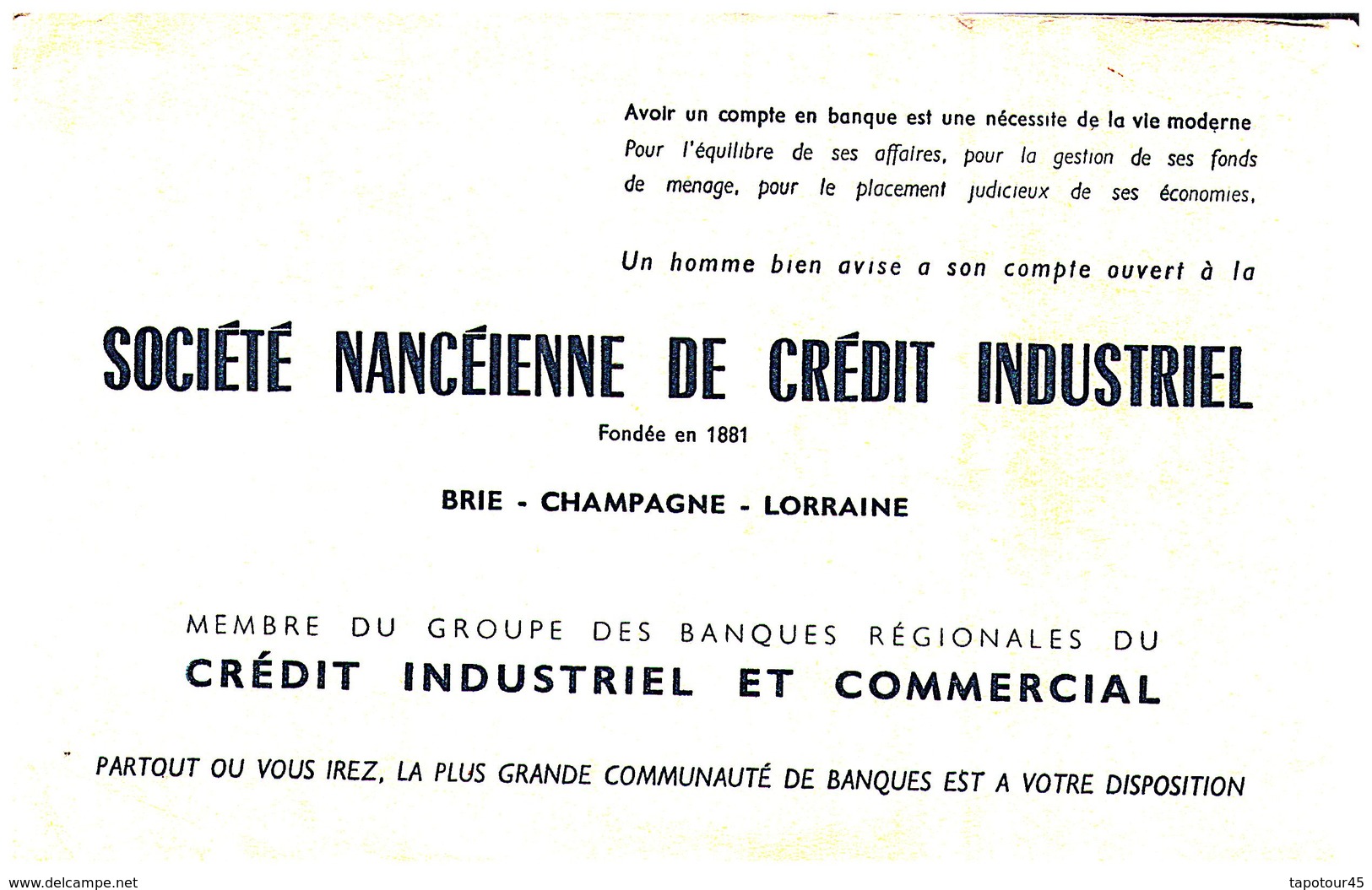 B&A S N/Buvard Banque & Assurance Société Nancéienne De CRÉDIT   (N= 1) - Banque & Assurance