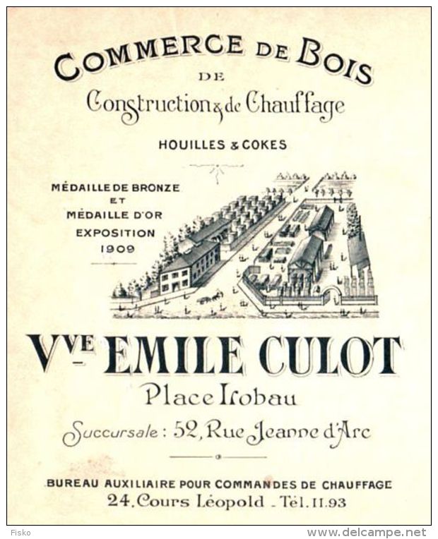 CULOT   Commerce De Bois Construction, Houilles, Cokes    NANCY   Belle Illustration 1911 - Lettres De Change