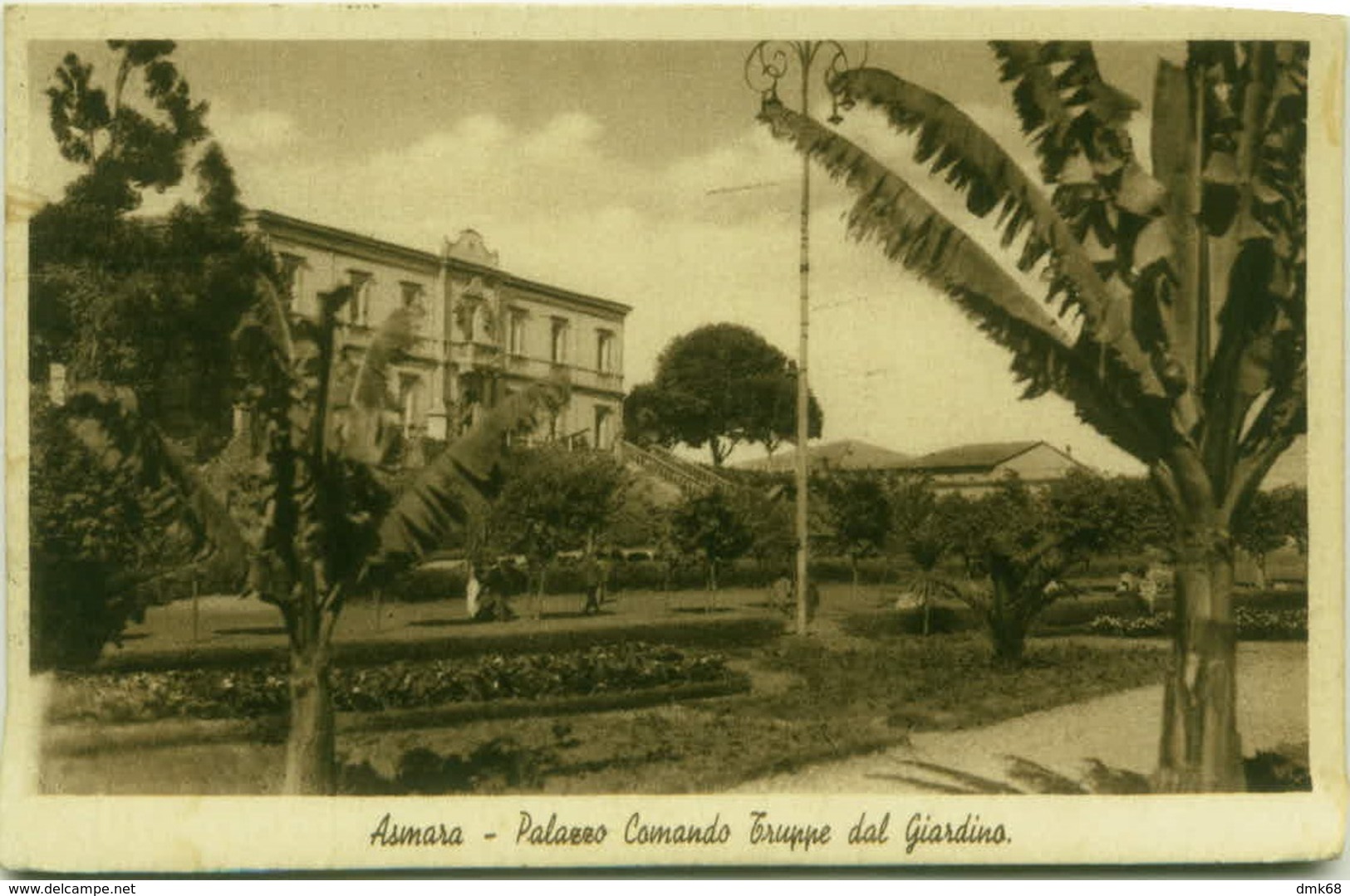 ERITREA - ASMARA - PALAZZO COMANDO TRUPPE DAL GIARDINO - EDIT LA CARTOTECNICA - 1936 (BG550) - Eritrea