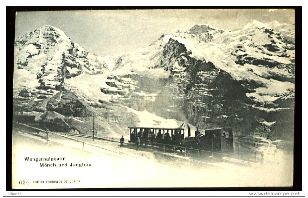 Wengernalpbahn Monch Und Junfrau - (plan Animé Avec Train à Crémaillère) - CP Précurseur, Vers 1900, Dos Non Divisé. - Autres & Non Classés