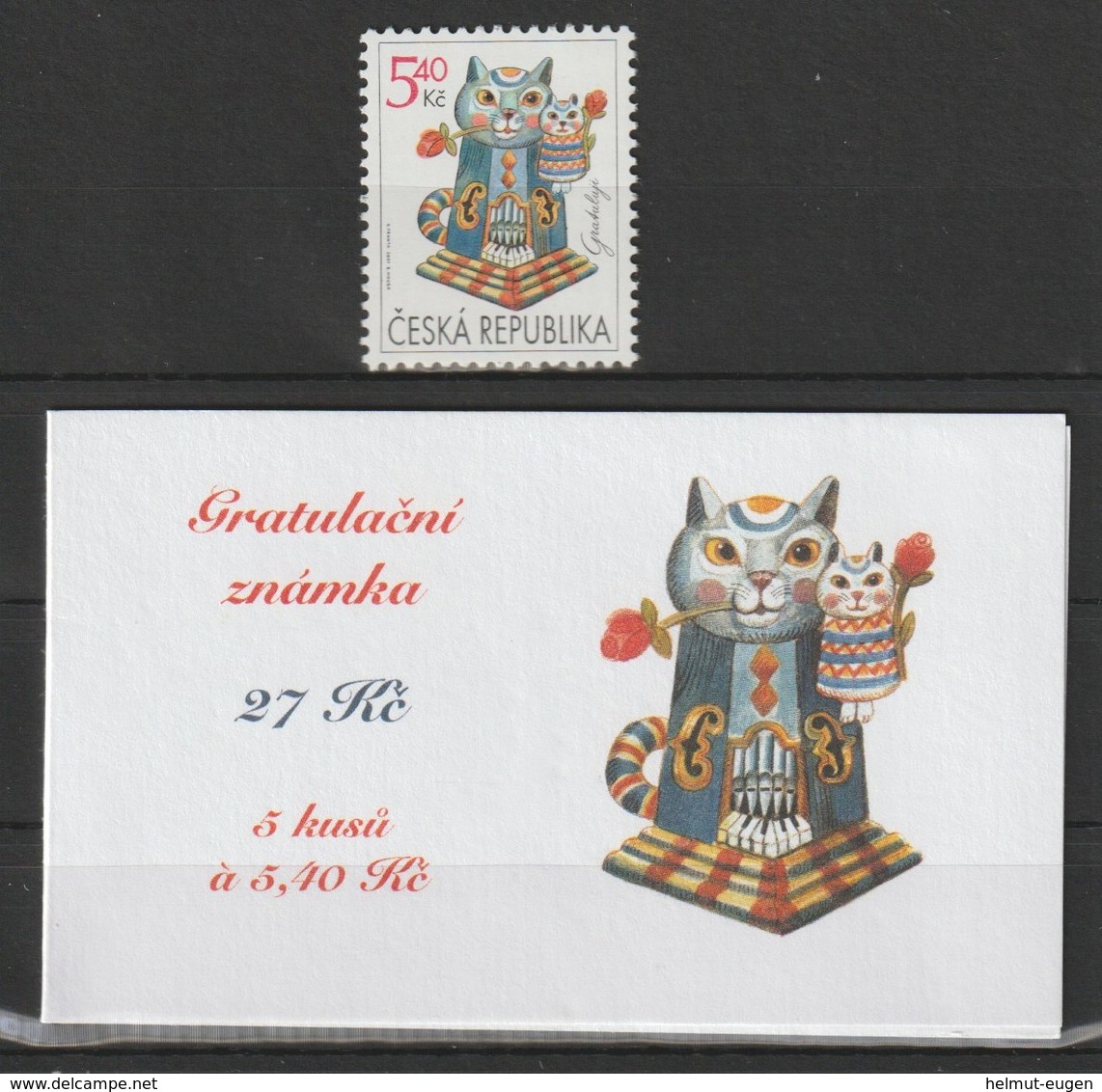 MiNr. 294 + MH 93 Tschechische Republik / 2001, 20. Juni. Grußmarke. - Ungebraucht