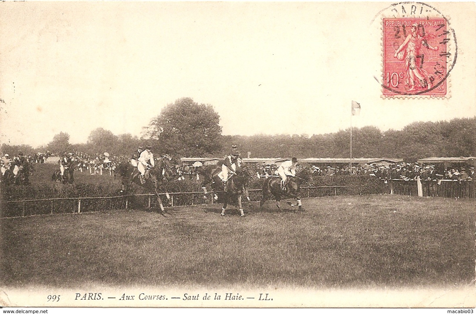 Sports- Hippisme - Paris Aux Courses - Saut De Haie ( Tampon Au Verso ) Réf 4996 - Hippisme