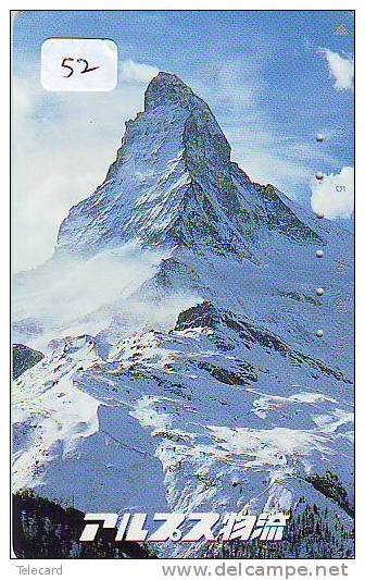 Télécarte Japon * SUISSE Montagne * MATTERHORN * Mountain (52) Japan Phonecard Switzerland Schweiz * - Gebirgslandschaften