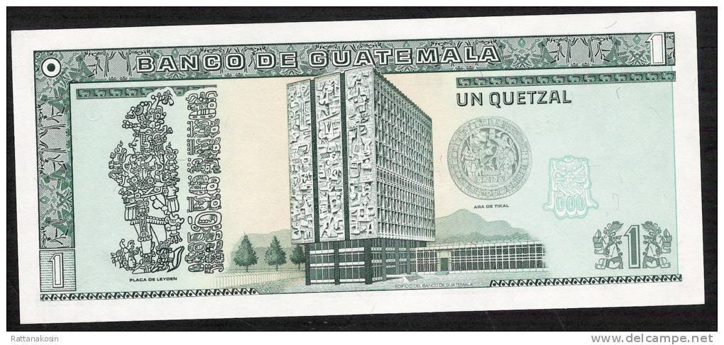 GUATEMALA     P73a   1   QUETZAL   1990   #B/A    FIRST DATE  UNC. - Guatemala