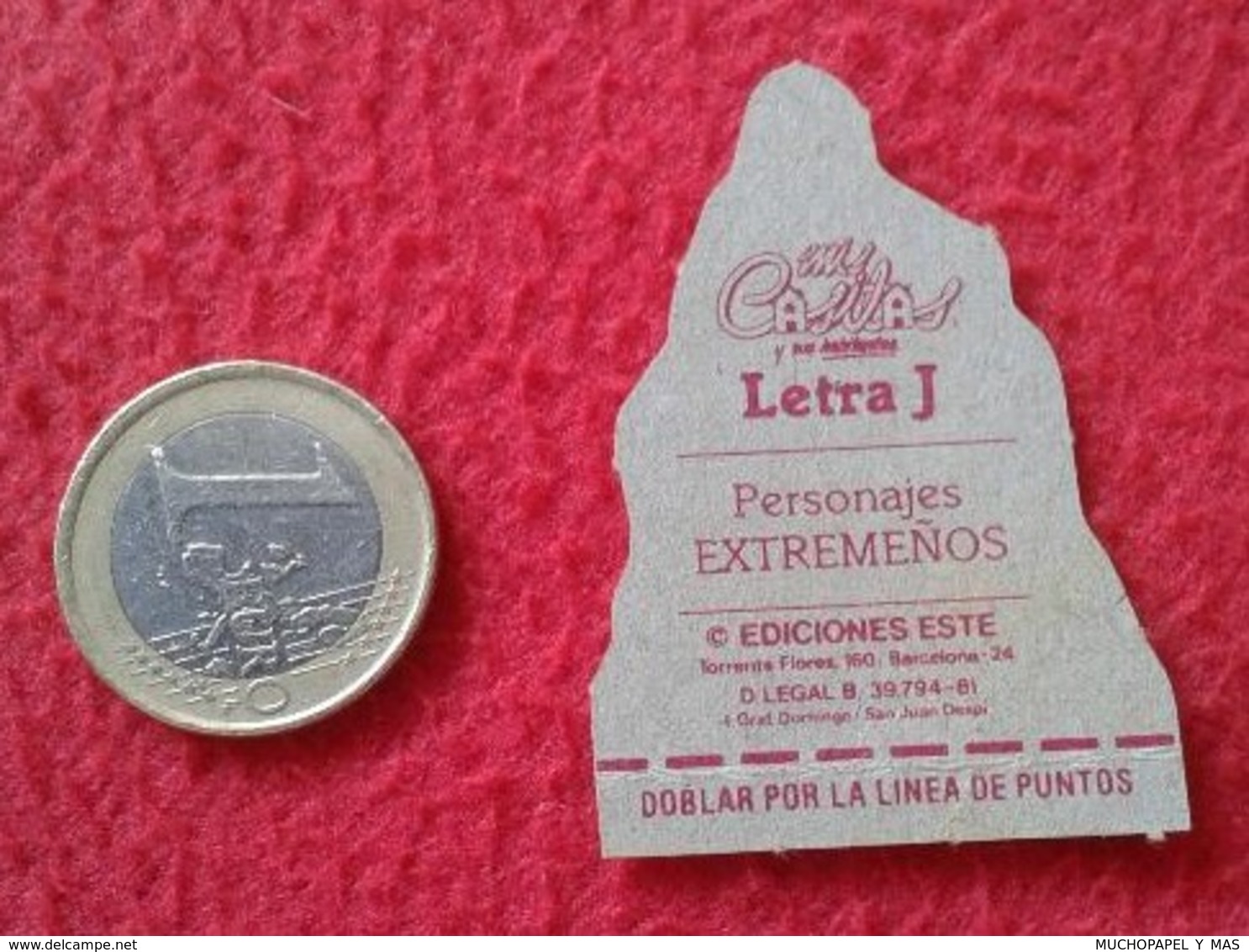 SPAIN. ANTIGUO CROMO DE CARTÓN TROQUELADO MIS CASITAS EDICIONES ESTE 1981 LETRA J PERSONAJES EXTREMEÑOS EXTREMADURA VER - Otros & Sin Clasificación