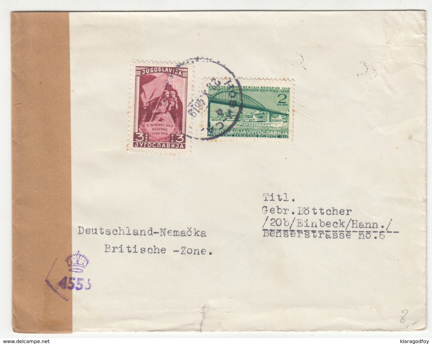 Yugoslavia, Letter Cover Censored Travelled 1948 Novi Sad Pmk B181015 - Briefe U. Dokumente