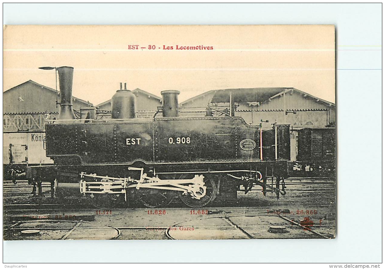 Cie De L'Est : Locomotive 908 Service Des Gares, Konigsberg ? TBE. 2 Scans. Les Locomotives, Edition Fleury - Matériel