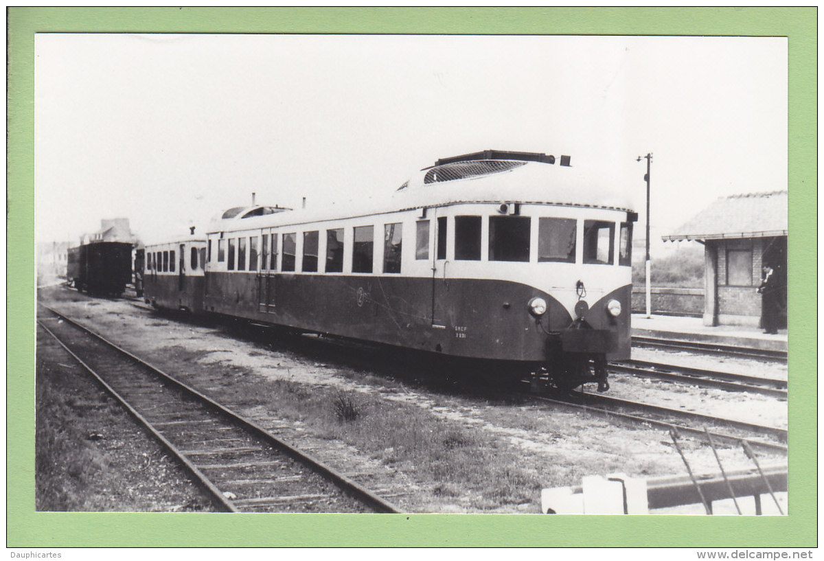 CAMARET : Autorail Decauville X 231 Remorque Billard. Photo Originale Collection Pérève . TBE. 2 Scans. Format 8.8 X 14 - Trains