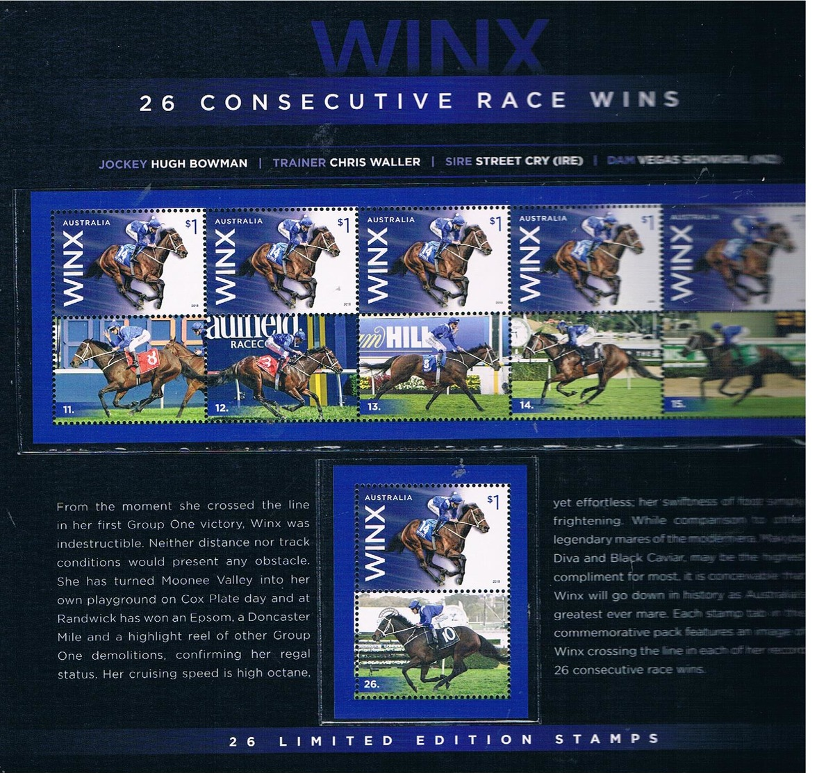 AUSTRALIA 2018 WINX 26 WINS SPECIAL PACK MUH  AA998/A/B - Ungebraucht