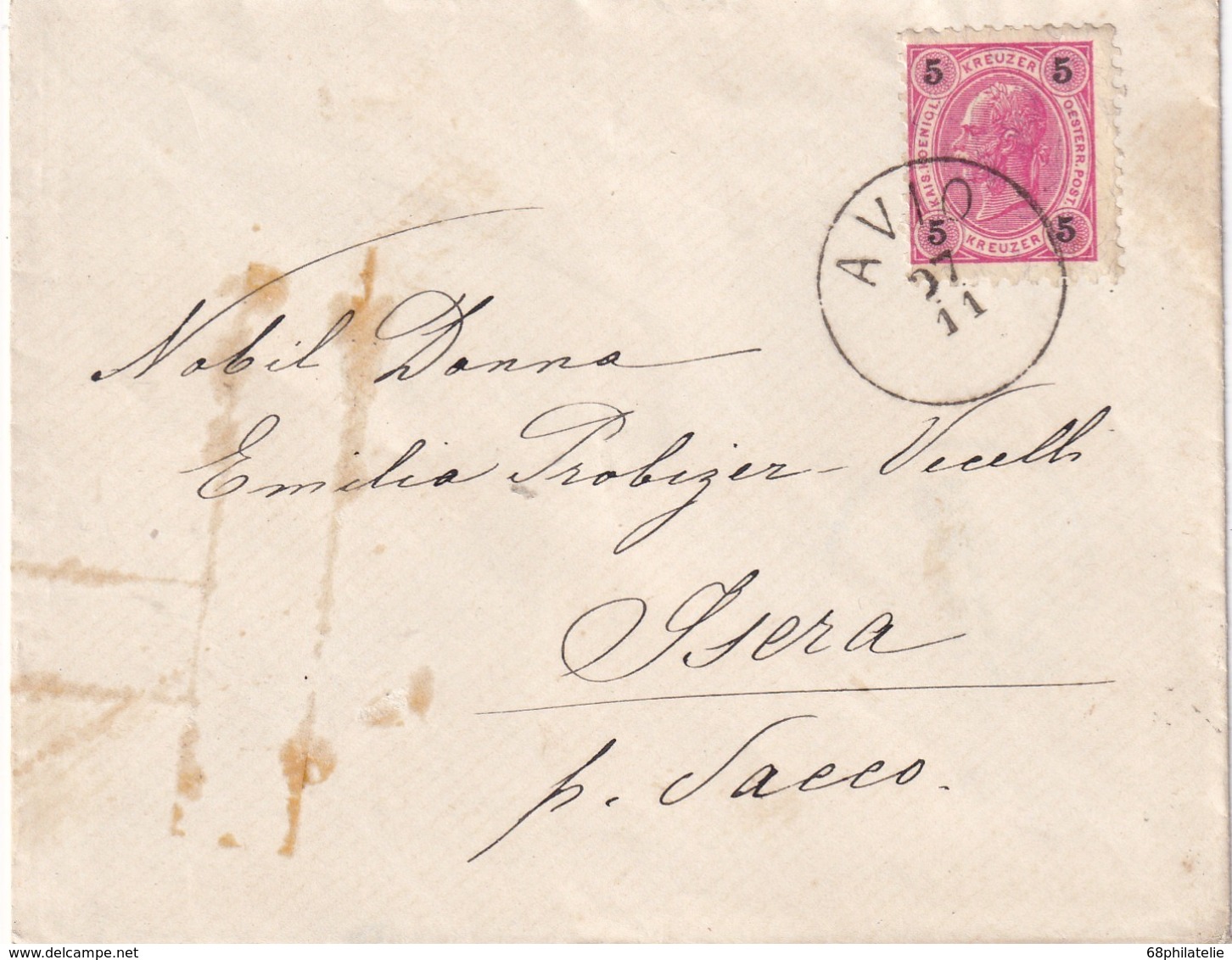 AUTRICHE 1892 LETTRE DE AVIO - Storia Postale