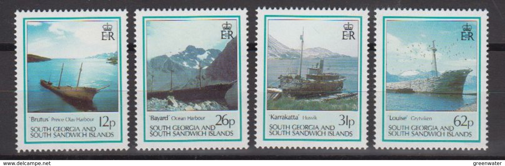 South Georgia 1990 Shipwrecks 4v ** Mnh (40951D) - Zuid-Georgia