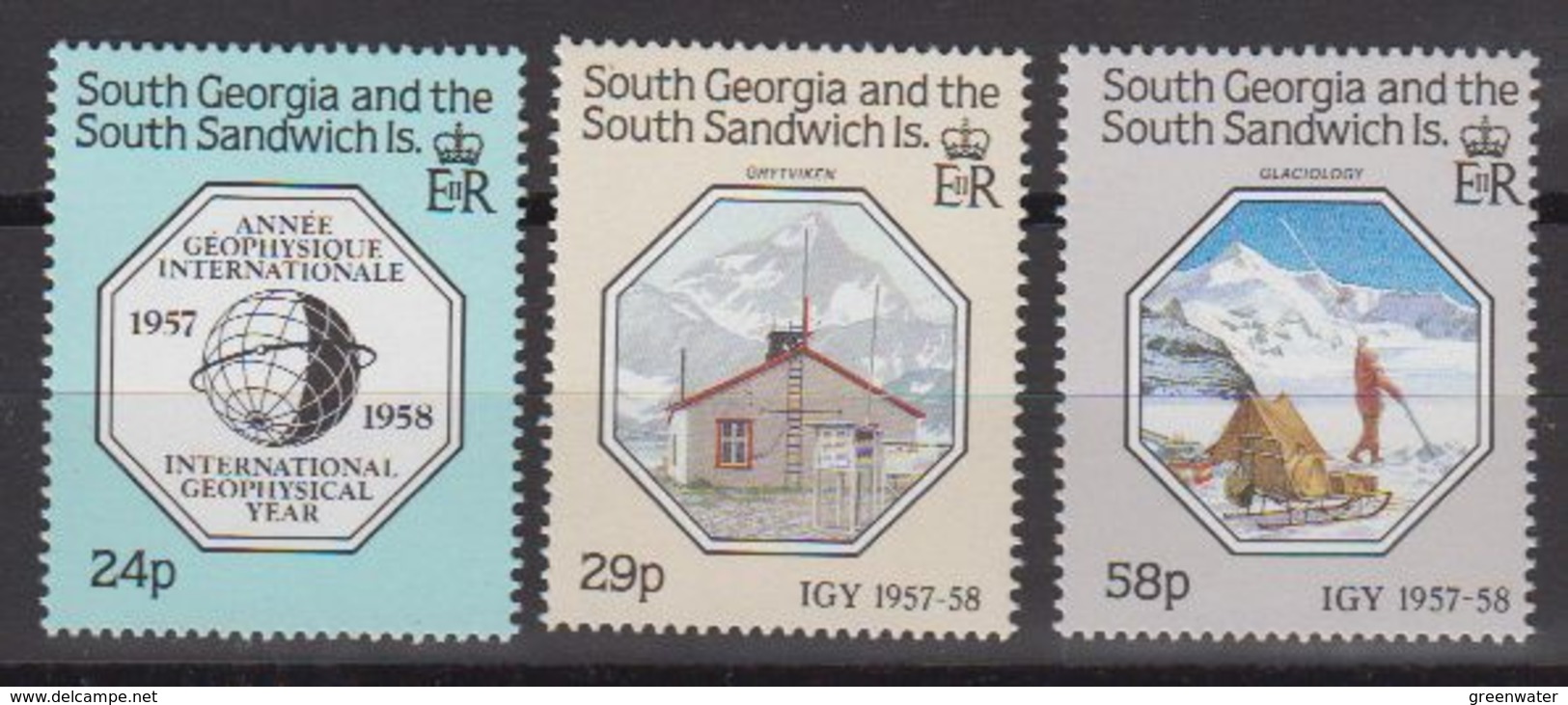 South Georgia 1987 IGY / Int. Geophysical Year 3v ** Mnh (40951) - Zuid-Georgia