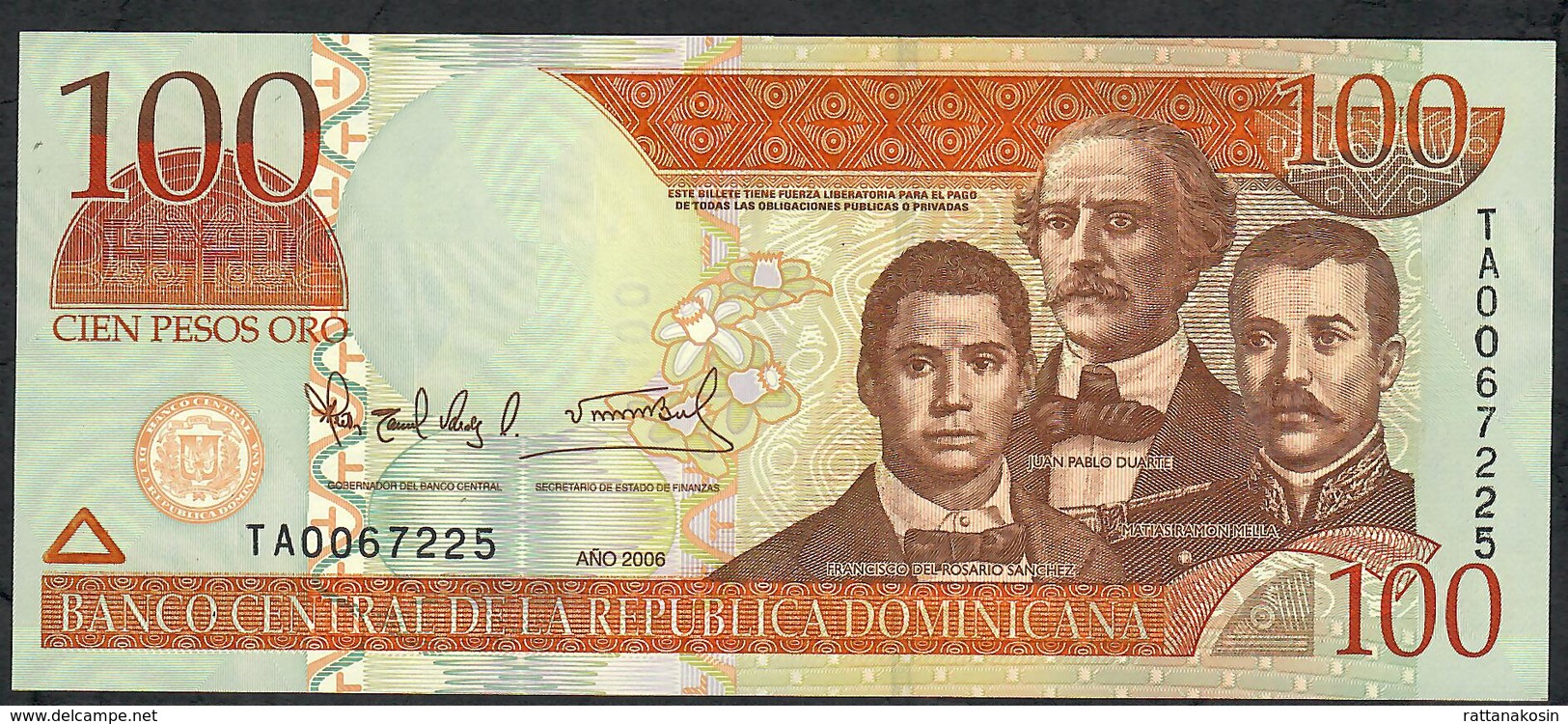 Dominican Republic P177a 100 PESOS  2006  # TA   UNC. - Dominikanische Rep.