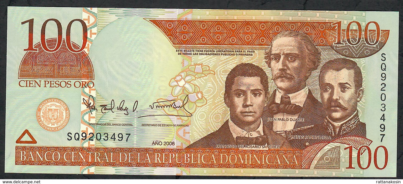 Dominican Republic P177a 100 PESOS  2006  # SQ   UNC. - Dominicana