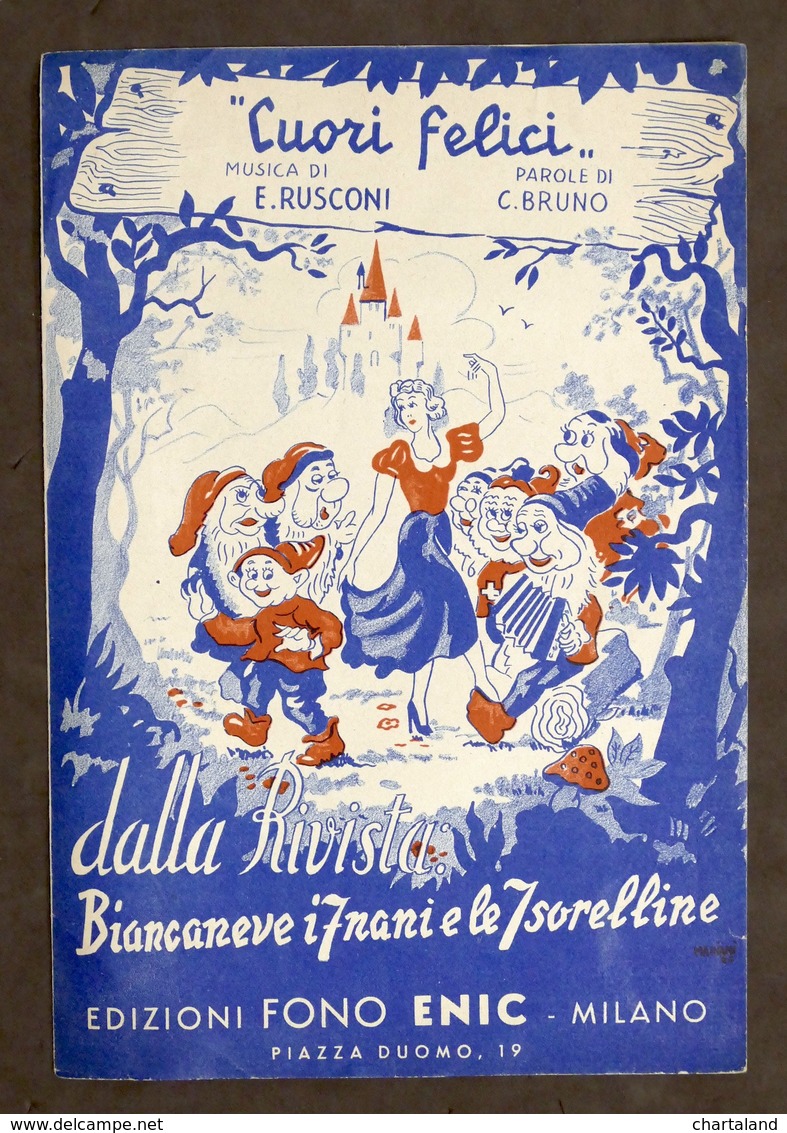 Musica Spartiti Cuori Felici - Rivista Biancaneve I 7 Nani E Le 7 Sorelline 1945 - Non Classificati