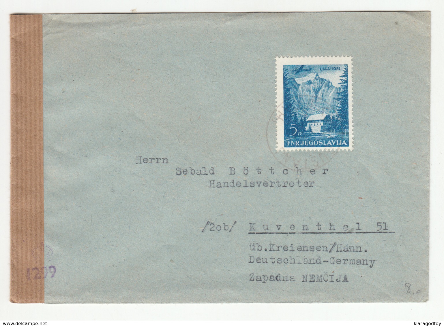 Yugoslavia, Letter Cover Censored Travelled 1951? Guštanj Pmk B181015 - Covers & Documents