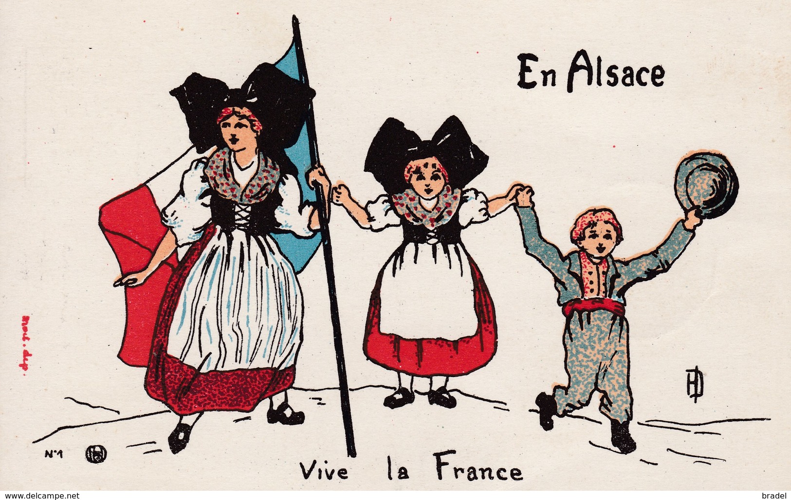 Carte En Franchise Postale Pour Les Militaires En Alsace Vive La France - Lettres & Documents