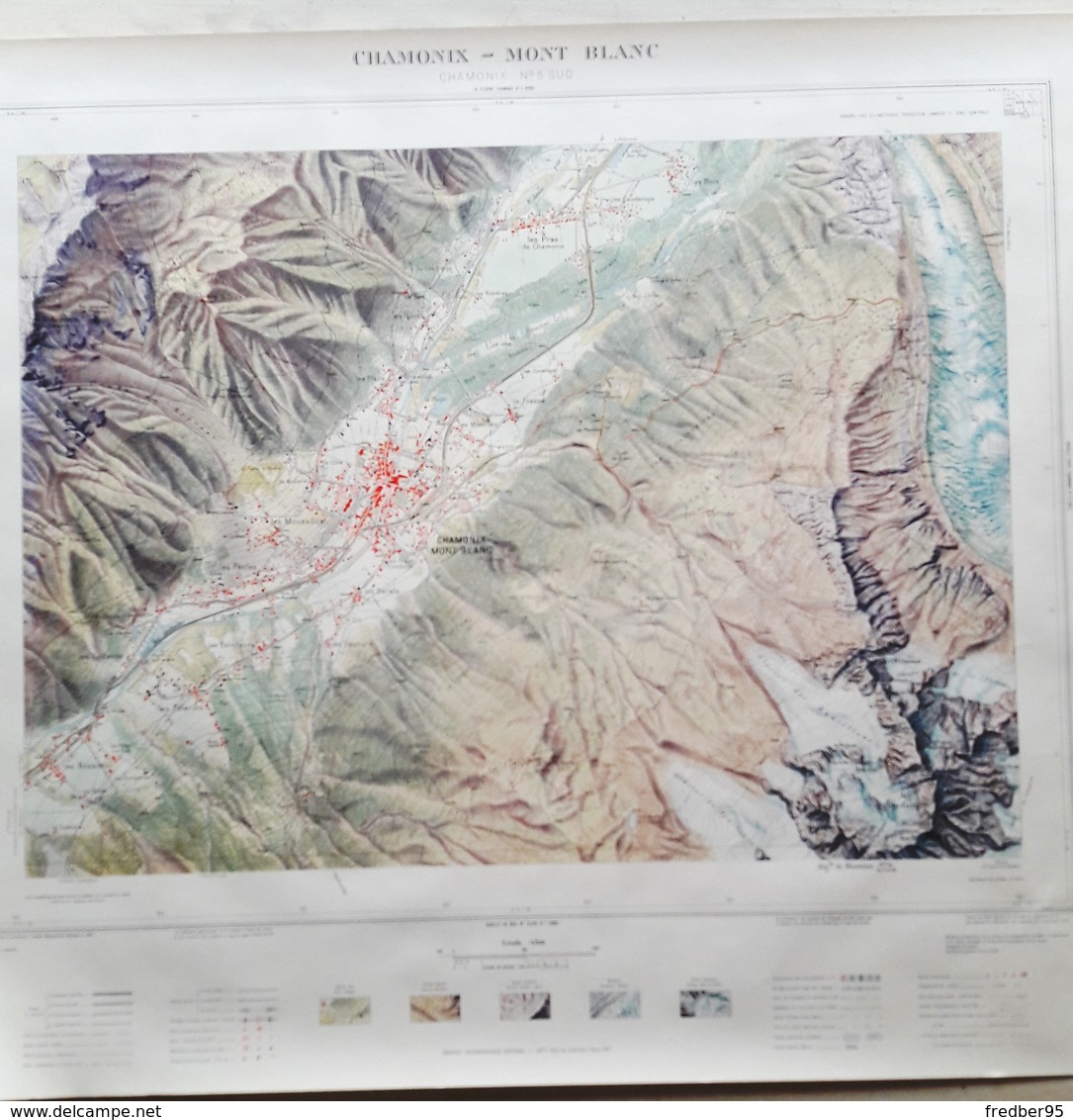 Carte Topographique Chamonix Mont-Blanc N°5 Sud 1950 - Cartes Topographiques