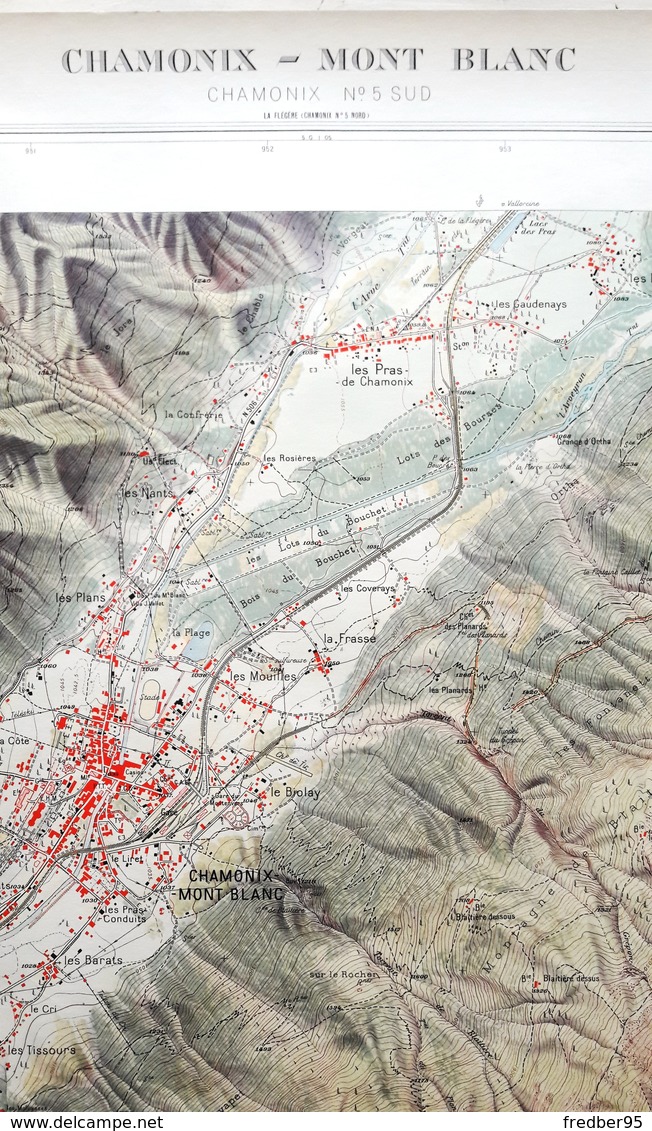 Carte Topographique Chamonix Mont-Blanc N°5 Sud 1950 - Cartes Topographiques