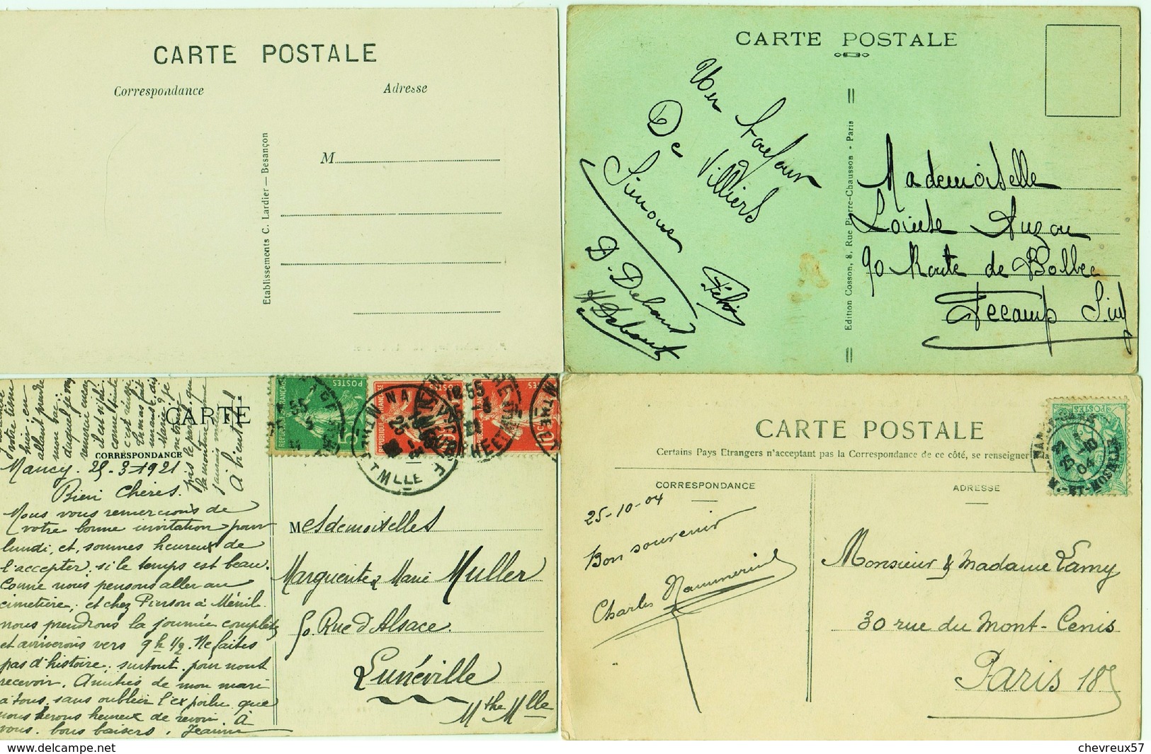 LOT 13 - VILLES ET VILLAGES DE FRANCE - 35 CARTES ANCIENNES - Divers Régions Est principalement