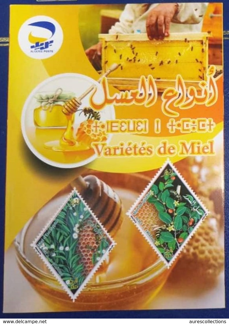 ALGERIE ALGERIA 2018 - BEES ABEILLES BIENEN MIEL HONEY INSECTES INSECTS ODD SHAPE LOSANGE DIAMOND - FLYER FOLDER NOTICE - Abeilles