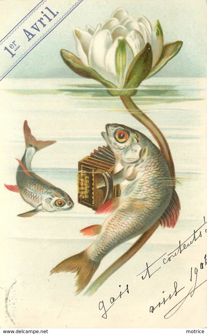 1er AVRIL - Poisson Musicien, Carte Illustrée. - 1er Avril - Poisson D'avril