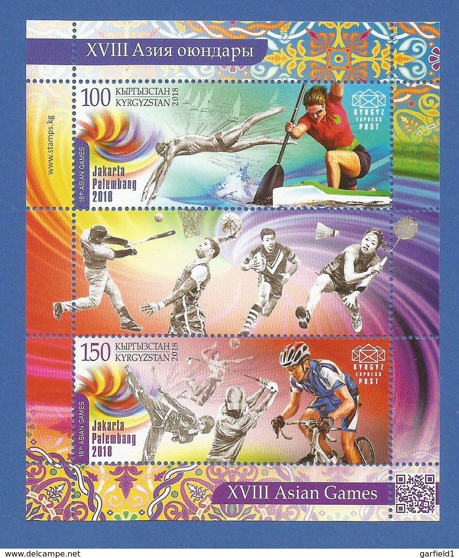 Kirgisistan 2018  Stamp-World  Nr. 1172 / 73 , XVIII Asian Games - Sheet - Postfrisch / MNH / (**) - Kirgisistan