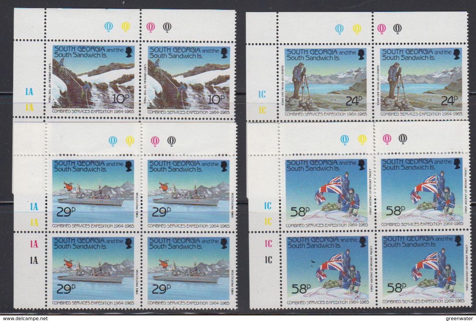 South Georgia 1989 Combined Services Expedition 4v Bl Of 4 (corners) ** Mnh (40953A) - Zuid-Georgia