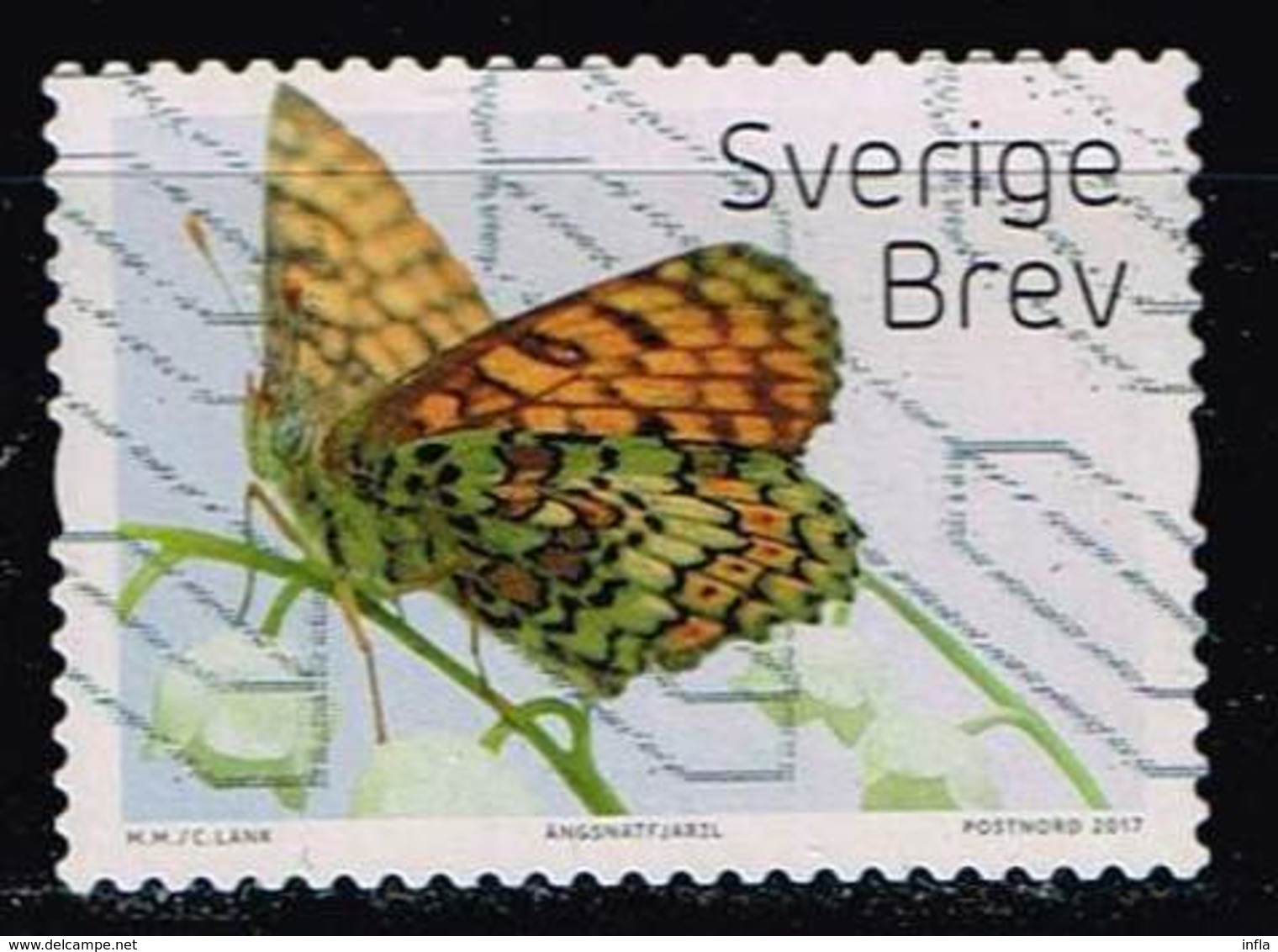 Schweden 2017, Michel# 3163 O     Butterflies: Melitaea Cinxia - Gebraucht