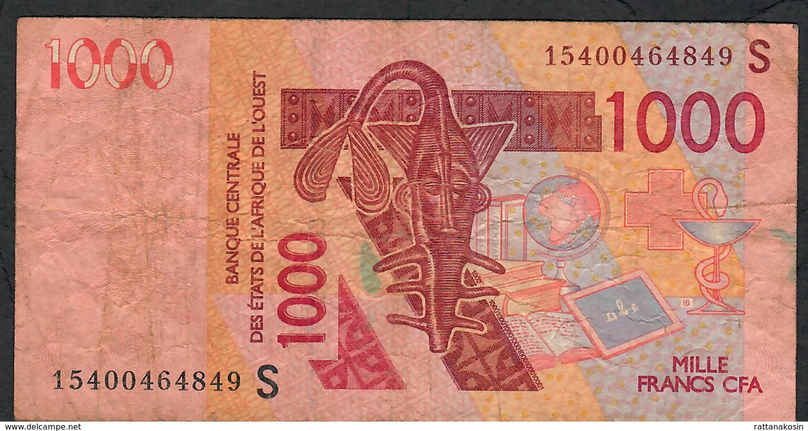 W.A.S. GUINEA BISSAU P315So 1000 FRANCS (20)15 Signature 28 FINE NO P.h. - Guinee-Bissau