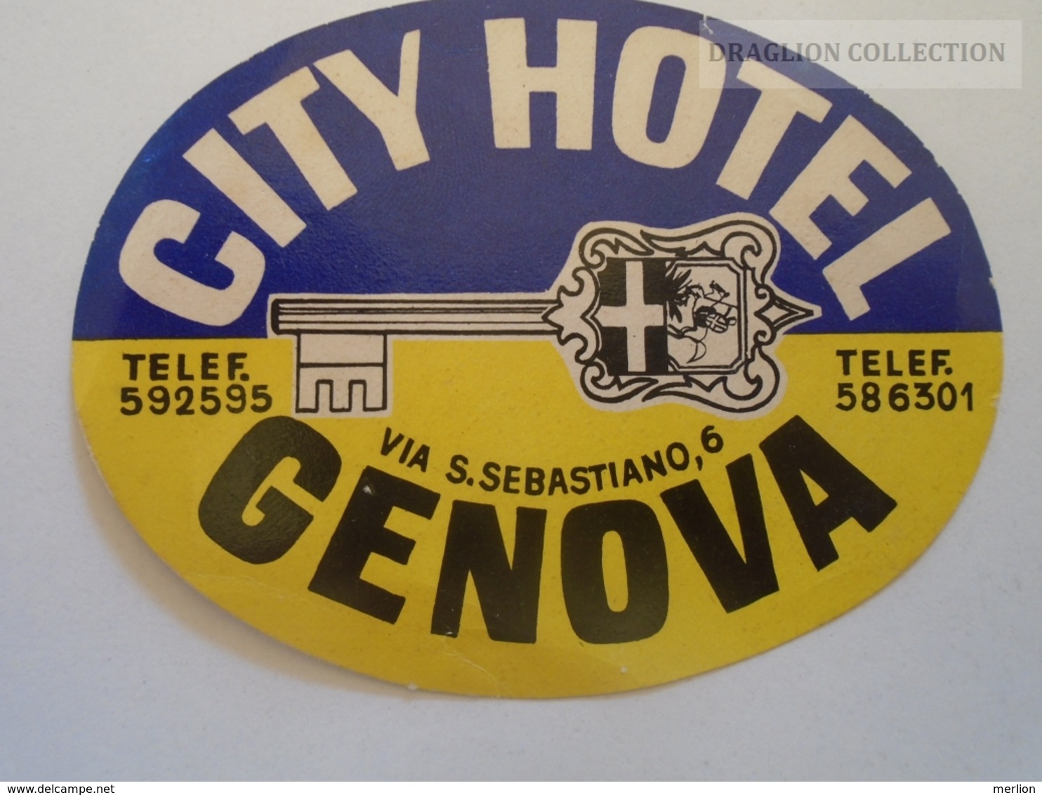 D161341  Hotel Label - GENOVA  CITY HOTEL  Italy Italia - Adesivi Di Alberghi