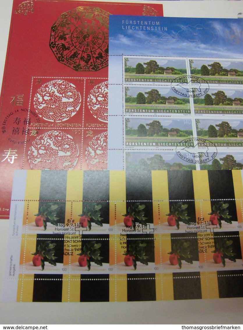 FL Liechtenstein 3x Kleinbogen 2011 Gestempelt 1608+1609+1617 Jahr D Drachen Usw - Used Stamps