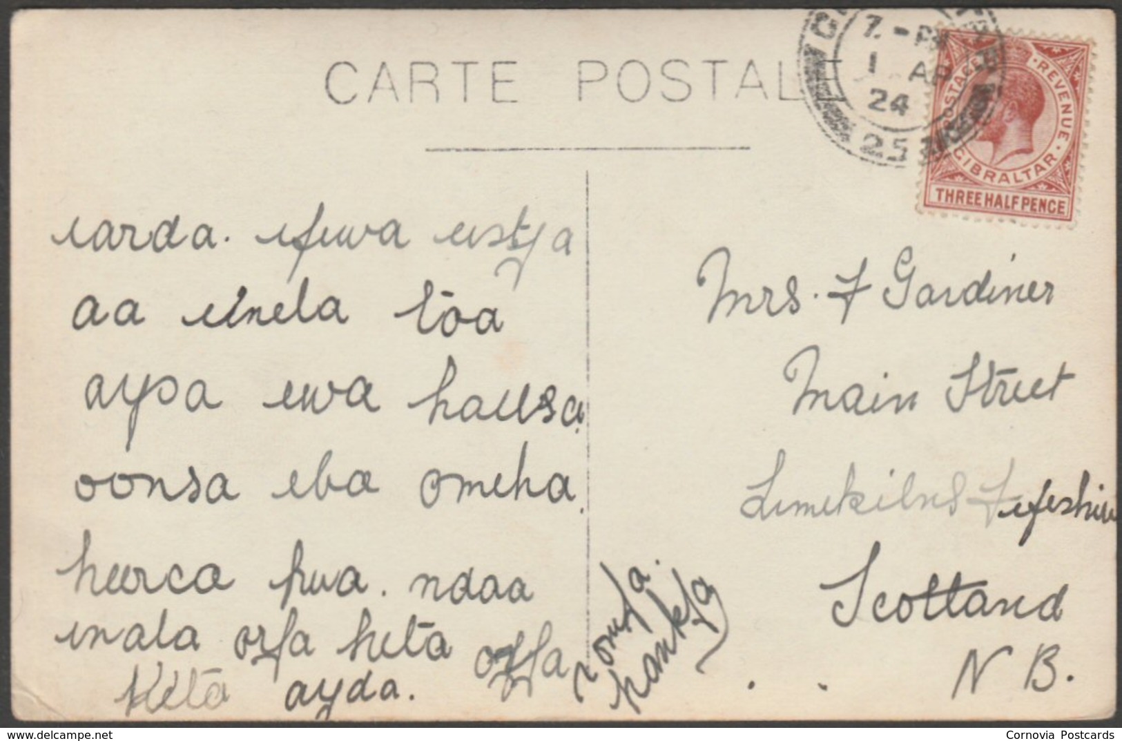 The Gibraltar Cross Of Sacrifice, 1924 - RP Postcard - Gibraltar