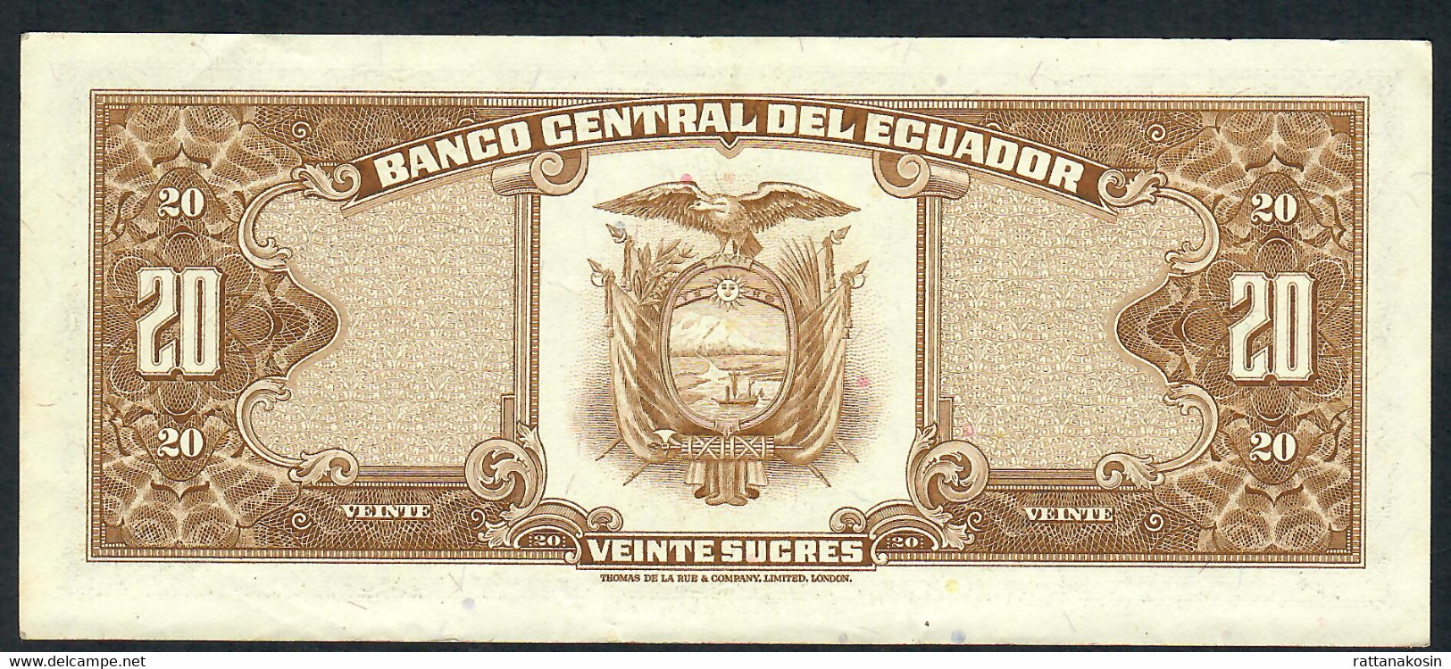 ECUADOR P115b 20 SUCRES 1.5.1978 Serie LD     XF - Ecuador