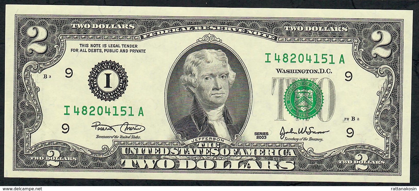 U.S.A. P516a 2 DOLLARS 2003   UNC. - Federal Reserve (1928-...)